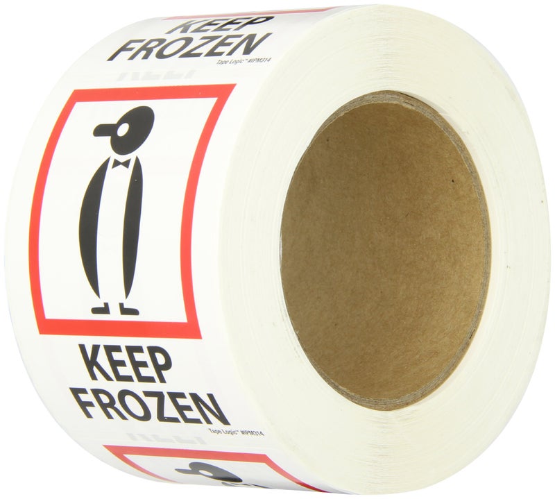 Tape Logic Aviditi Tape Logic 3"" x 4"" ""Keep Frozen"" Red/White/Black Warning Sticker  for Shipping  Handling  Packing  and Moving (1 Roll of 500 Labels) - Image 1
